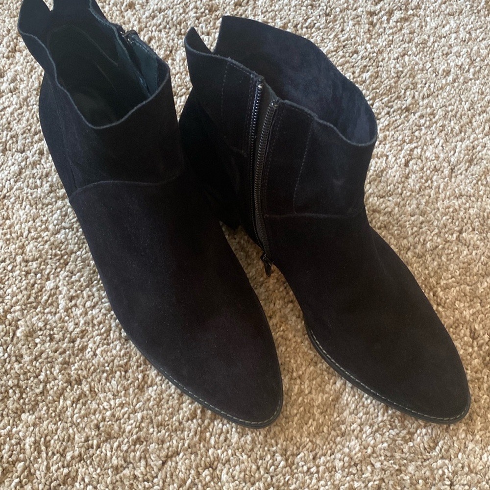 Paul Green Nelly Black Suede Leather Boot/Bootie Cushioned Insole UK 7~US 9.5